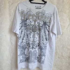 Hurley White and Gray Short Sleeve Tee